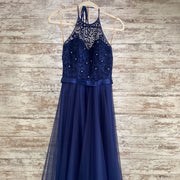 NAVY A LINE GOWN