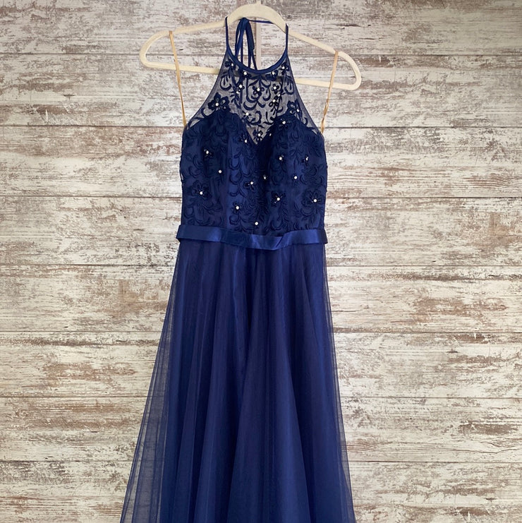 NAVY A LINE GOWN