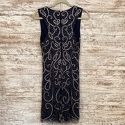 NAVY BEADED SHORT DRESS (NEW)