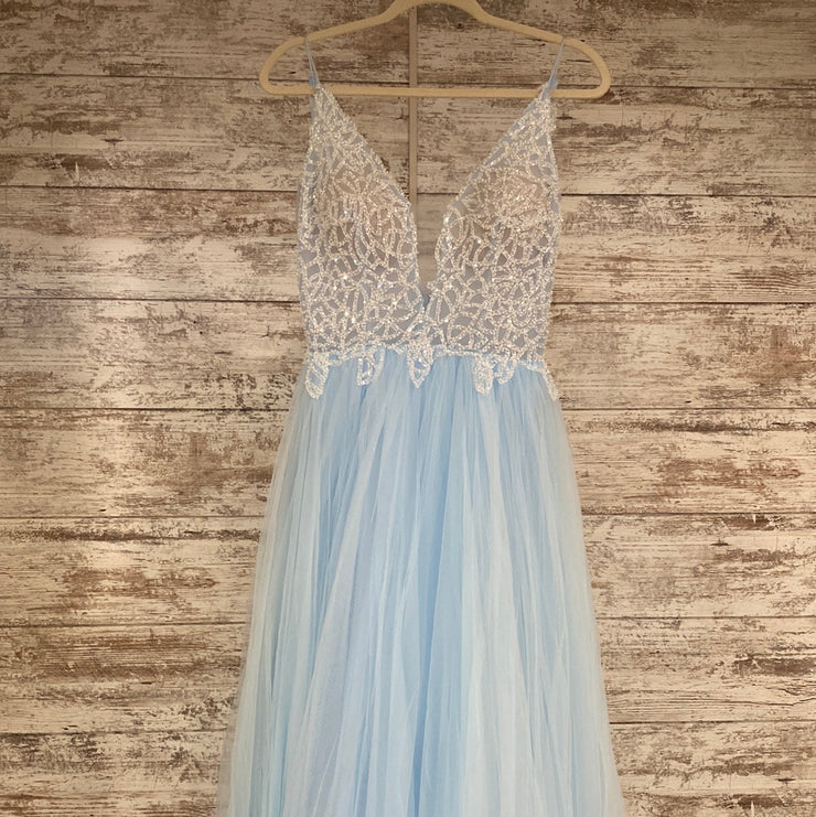 BLUE/WHITE PRINCESS A LINE GOW