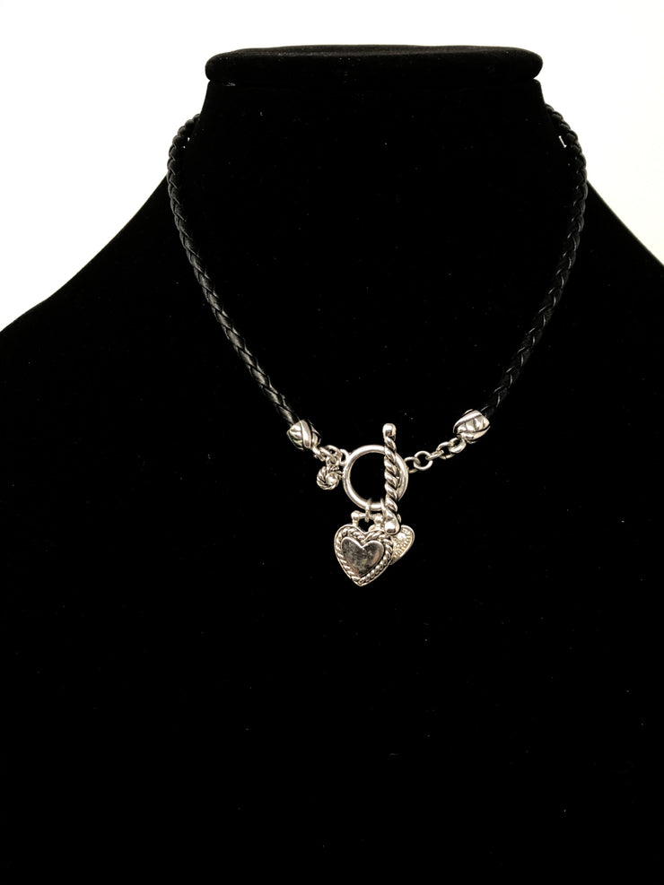 SILVER HEARTS CHARM NECKLACE