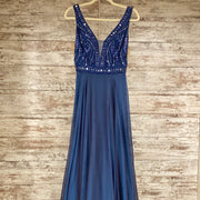 BLUE LONG EVENING GOWN