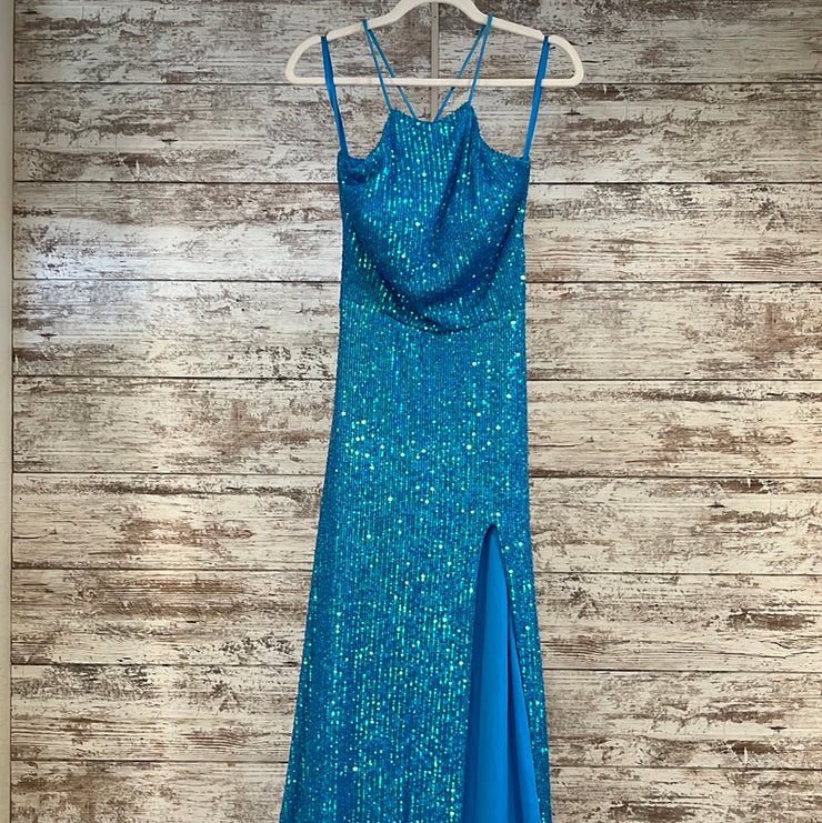 BLUE SPARKLY LONG DRESS (NEW)