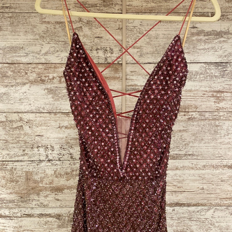 PINK FULL SEQUIN LONG DRESS