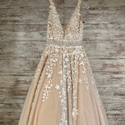 IVORY/FLORAL A LINE GOWN