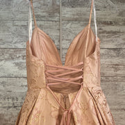 PEACH/FLORAL A LINE GOWN