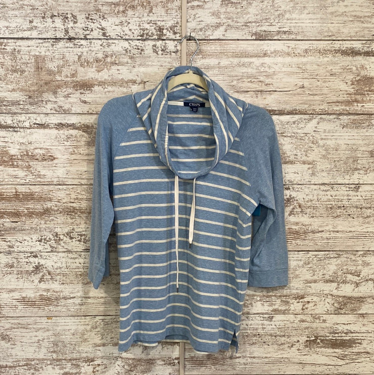 BLUE/WHITE STRIPED TOP