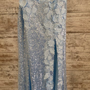 BLUE SPARKLY LONG EVENING GOWN