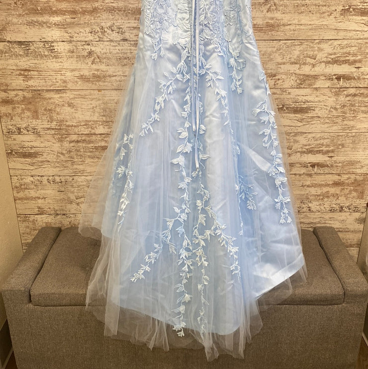 BLUE FLORAL MERMAID GOWN