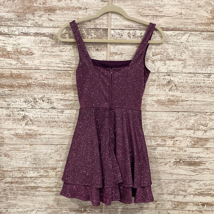 PURPLE SPARKLY SHORT DRESS