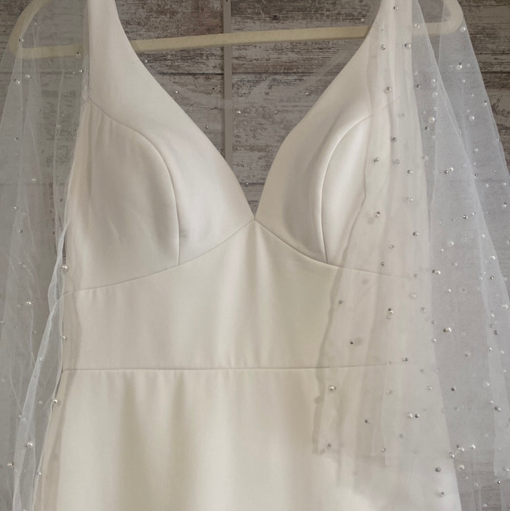 WHITE WEDDING GOWN W/COVER