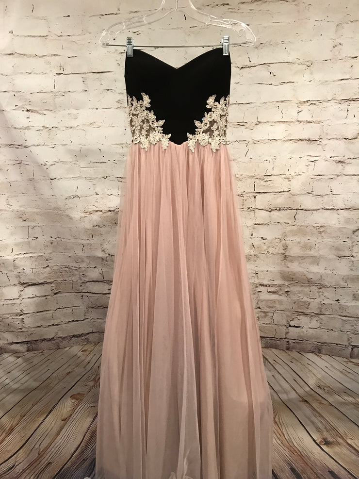 IVORY/BLACK A-LINE GOWN (NEW)
