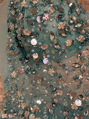 BLUE PRINCESS A LINE GOWN