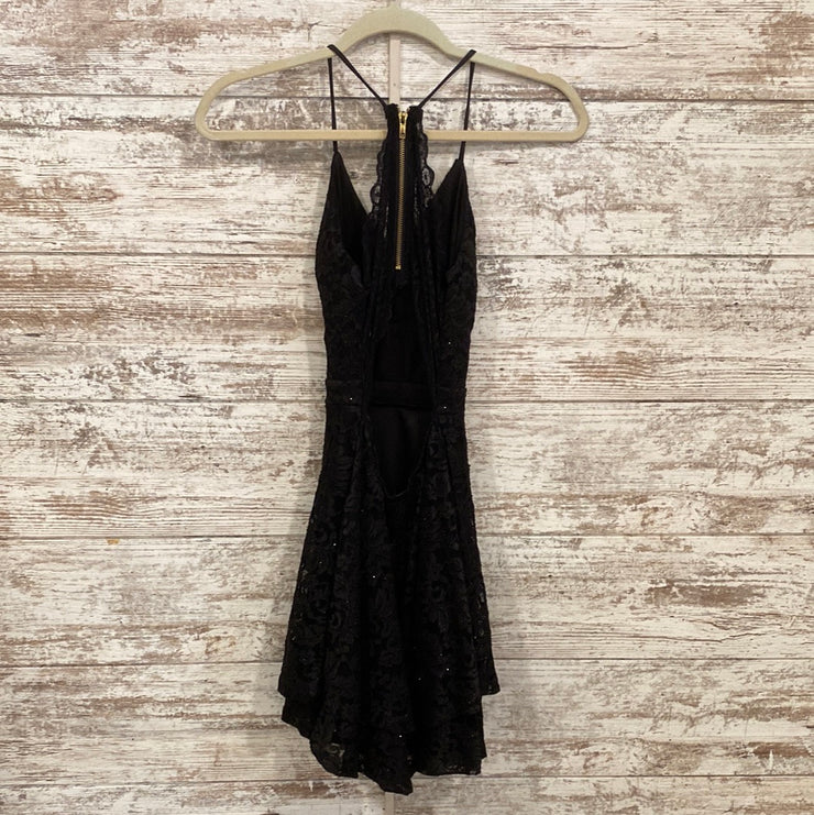 BLACK SPARKLY SHORT DRESS