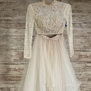 WHITE/TAN 2 PC. A LINE GOWN SE