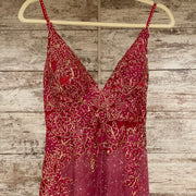 PINK SPARKLY LONG EVENING GOWN