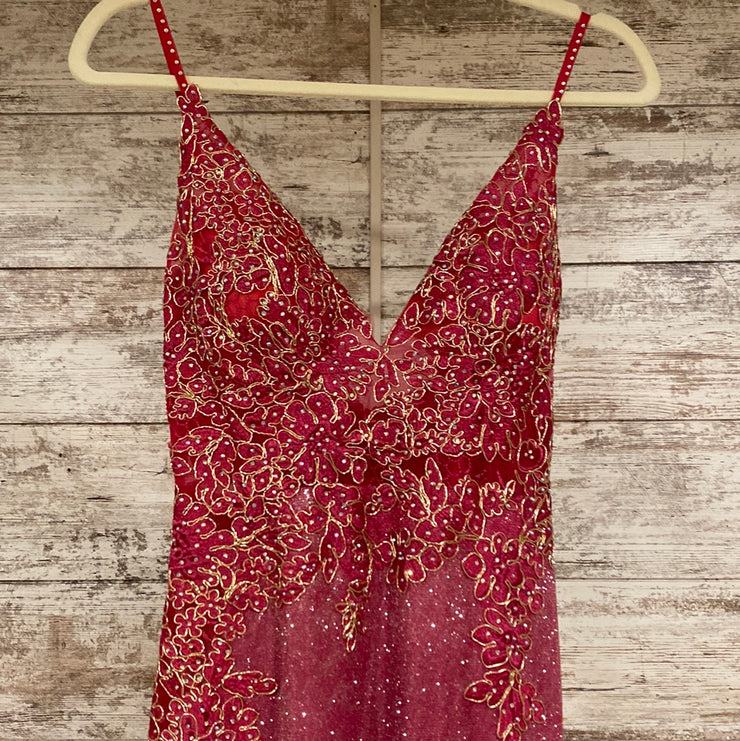 PINK SPARKLY LONG EVENING GOWN