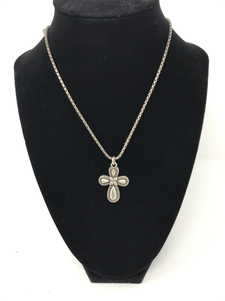 SILVER CROSS CHARM NECKLACE