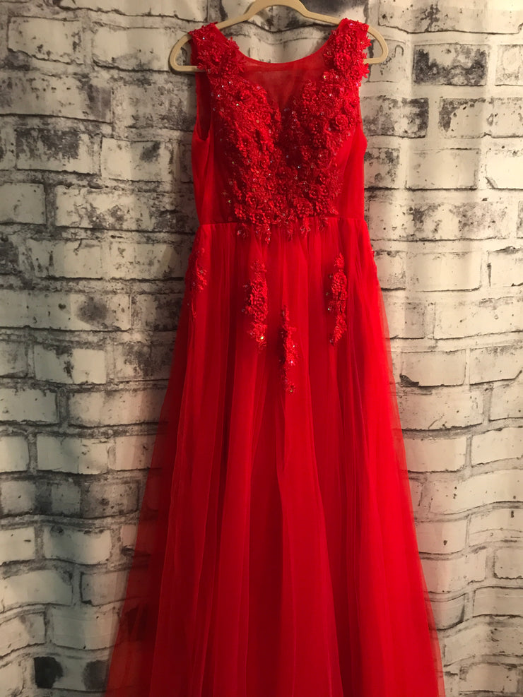 RED A LINE GOWN