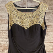 BLACK/GOLD LONG EVENING GOWN