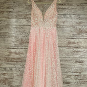 PINK SPARKLY A LINE GOWN