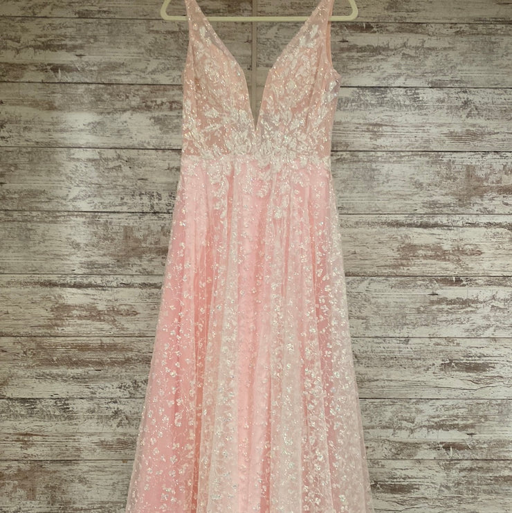 PINK SPARKLY A LINE GOWN