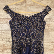 NAVY LONG EVENING GOWN