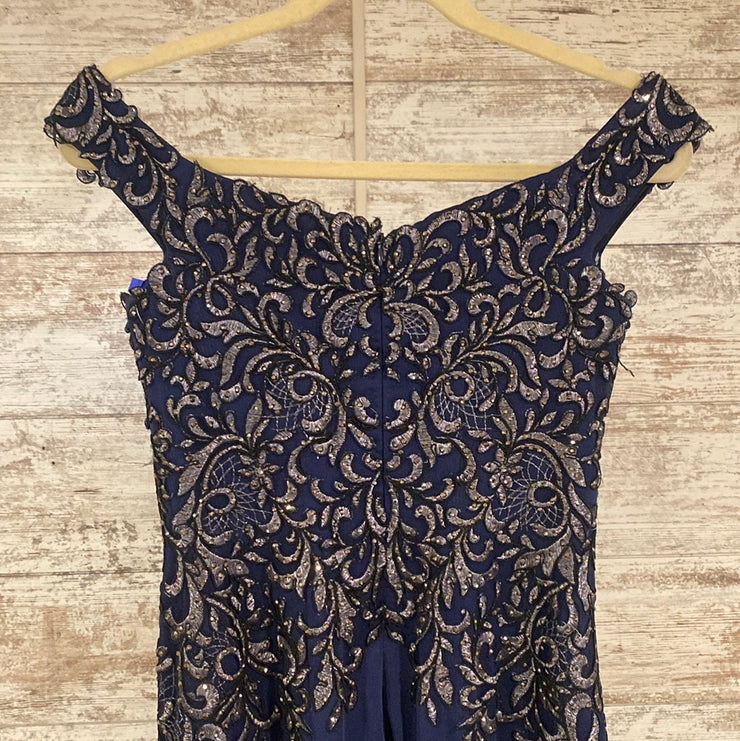 NAVY LONG EVENING GOWN