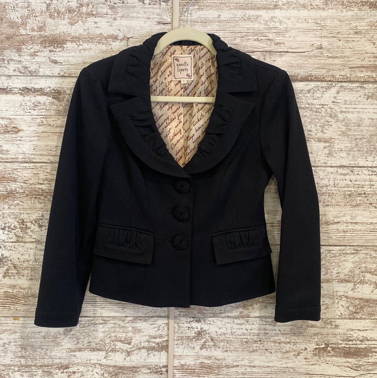 BLACK BUTTON UP JACKET