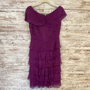 PURPLE 100% SILK SHORT DRESS