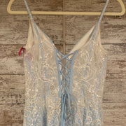 BLUE SPARKLY LONG EVENING GOWN