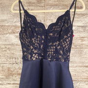 BLUE A LINE GOWN