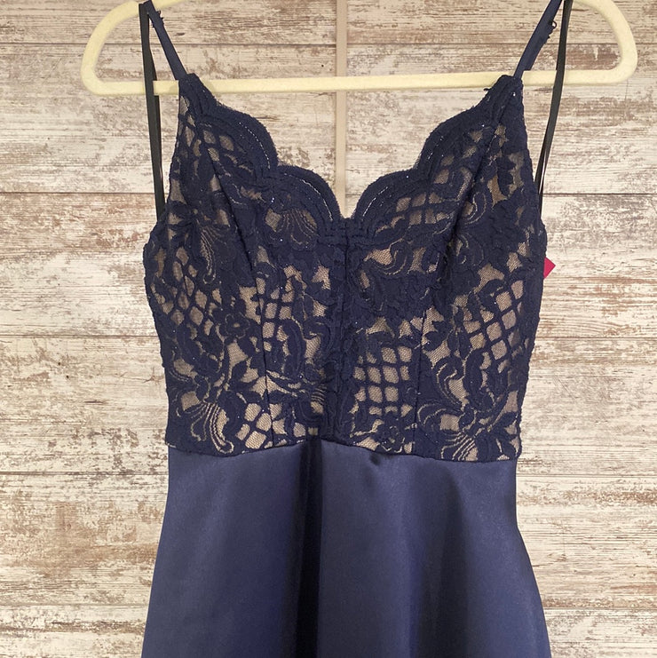 BLUE A LINE GOWN