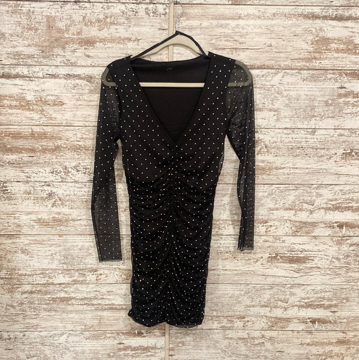 BLACK SPARKLY SHORT DRESS-NEW
