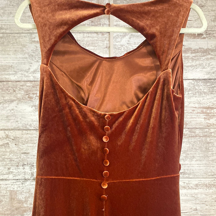 BRONZE VELVET LONG DRESS