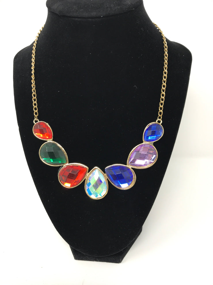 MULTICOLOR TEARDROP NECKLACE