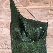 GREEN SPARKLY LONG DRESS