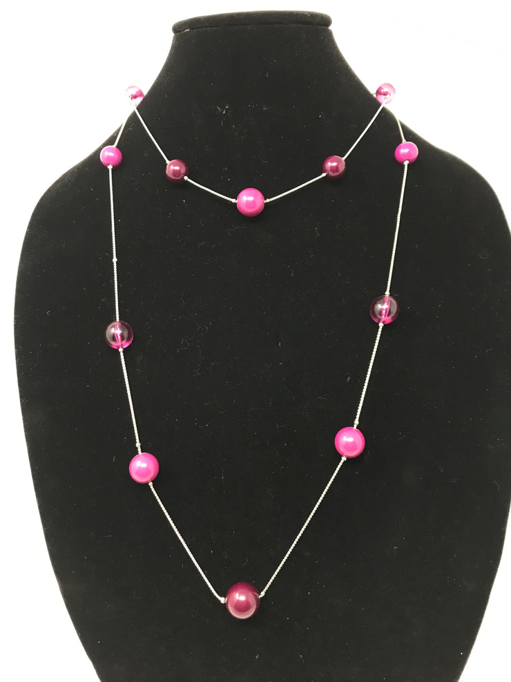 PINK/DARK PINK BEAD NECKLACE