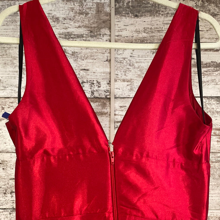 RED A LINE GOWN