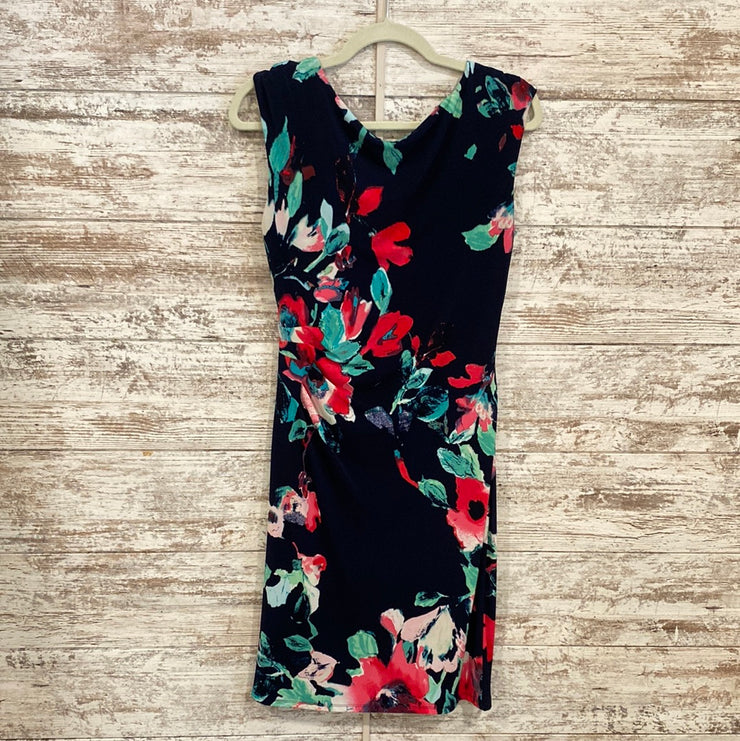 NAVY/FLORAL SHORT DRESS