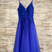 ROYAL BLUE A LINE GOWN