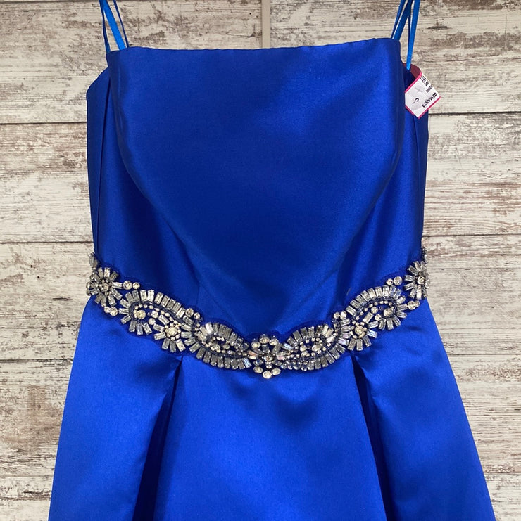 ROYAL BLUE A LINE GOWN