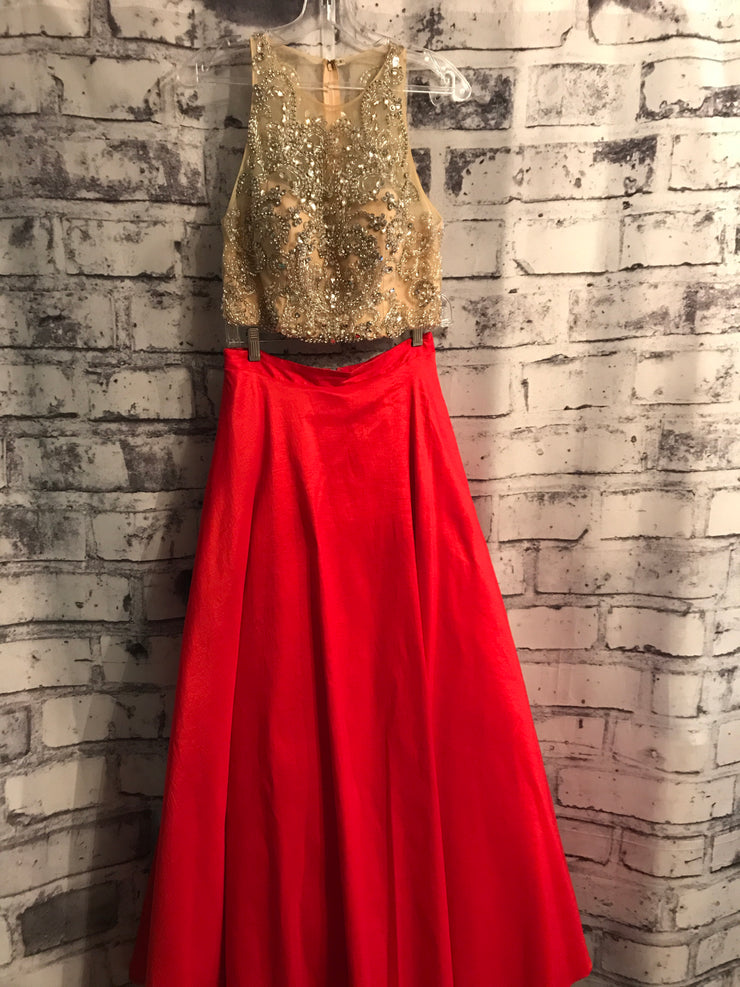 RED 2 PC. PRINCESS GOWN SET