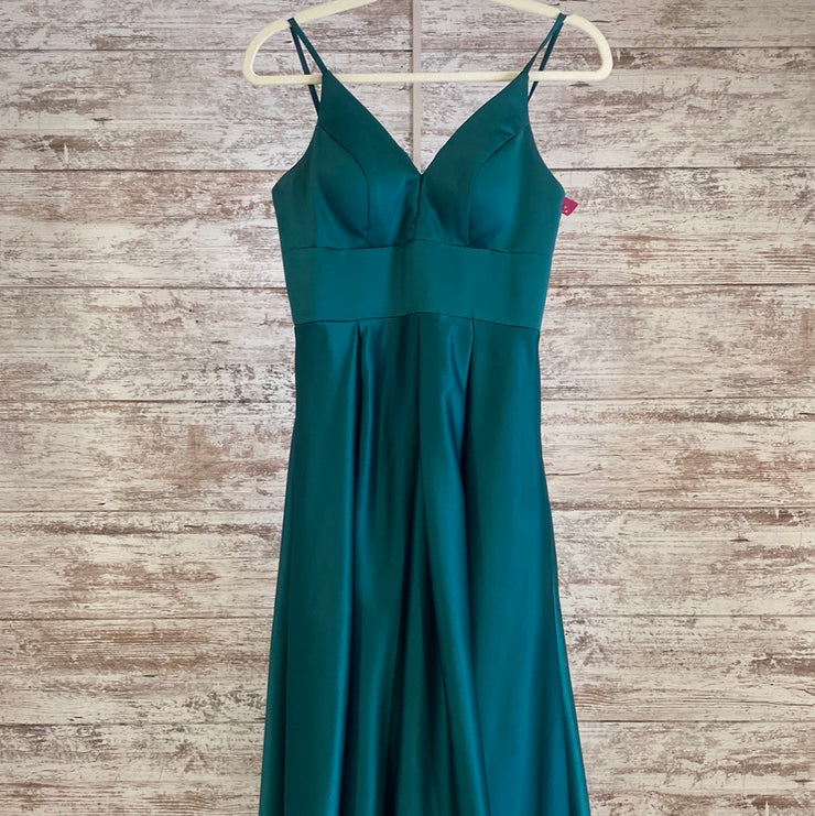GREEN A LINE GOWN