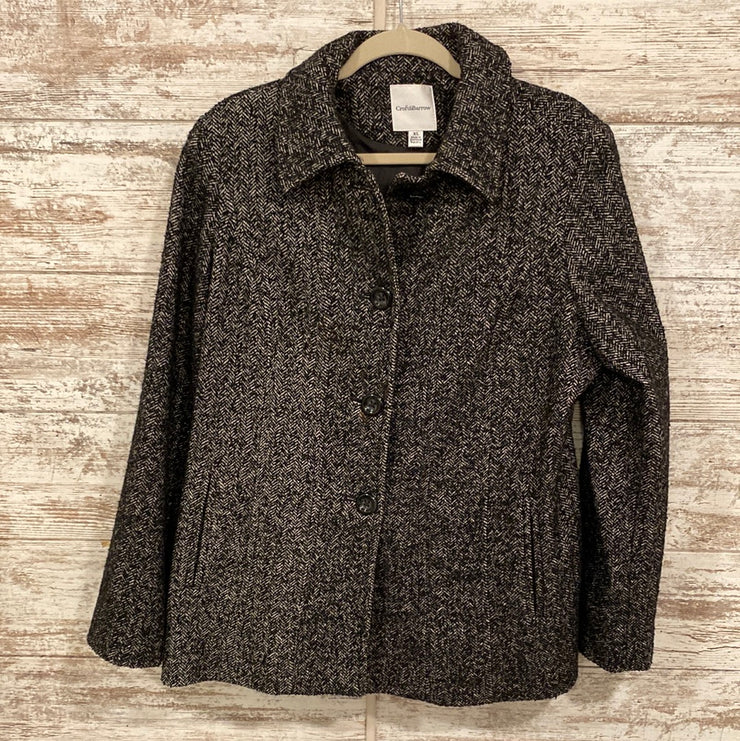 BLACK/GRAY WOOL COAT