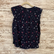 NAVY/FLORAL SLEEVELESS TOP