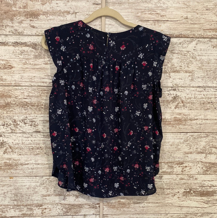 NAVY/FLORAL SLEEVELESS TOP