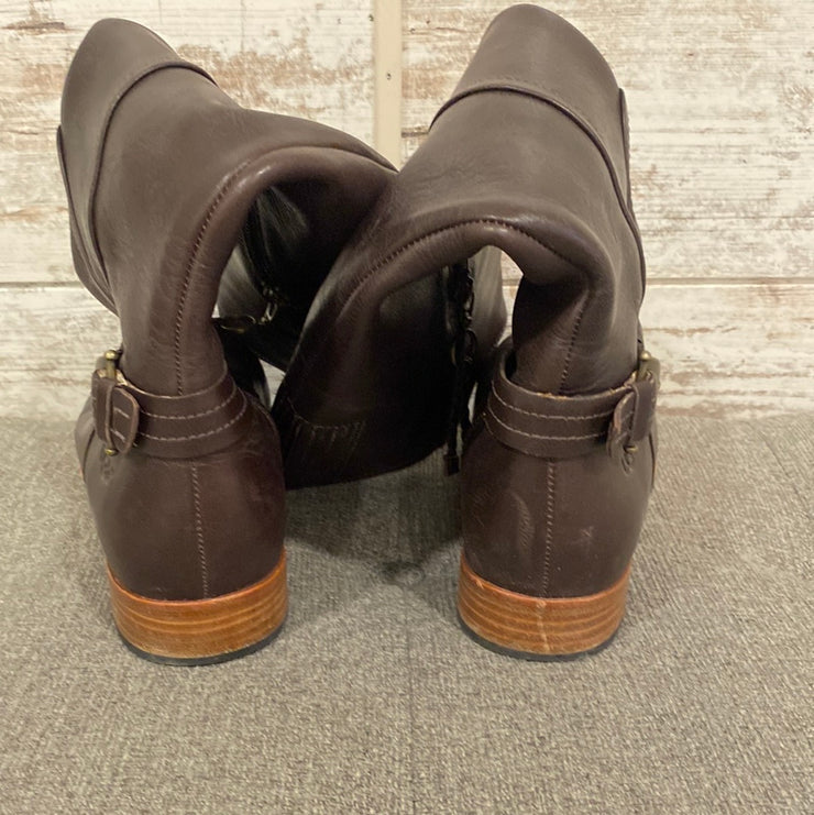 BROWN LEATHER TALL BOOTS $300