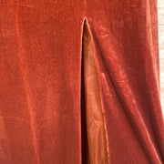 RUST COLORED VELOUR LONG DRESS