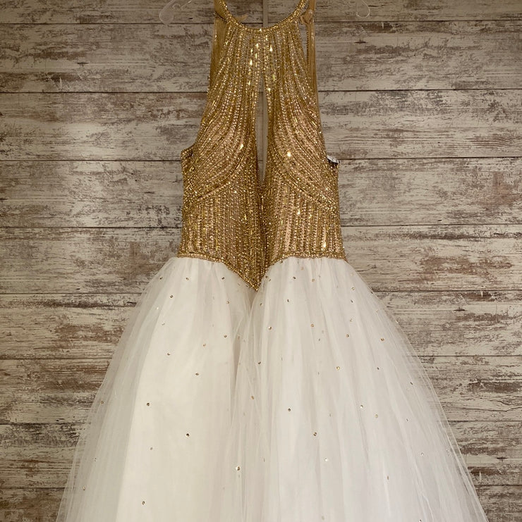 WHITE/GOLD PRINCESS GOWN